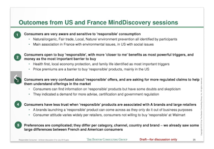 Example of a key takeaways slide from BCG