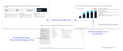 An example of the output from Claude Design when trying to create a consulting level presentation