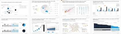 Various competitive market analysis slides - Slideworks template