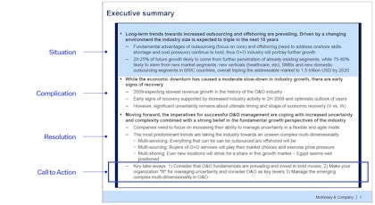 Executive Summary example McKinsey - Call to action