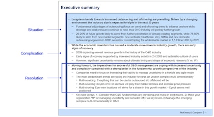 Executive Summary example BCG - Resolution
