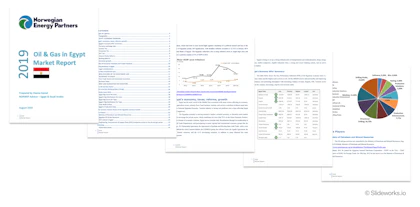 Cover of the Oil & Gas in Egypt Market Report, a 52-page report by NORWEP from August 2019 used as the test input