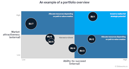 Corporate Strategy - portfolio review overview example